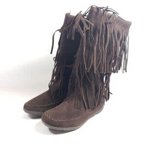 Rampage Women's Size 7.5 Candid Brown Faux Suede Moc Boots